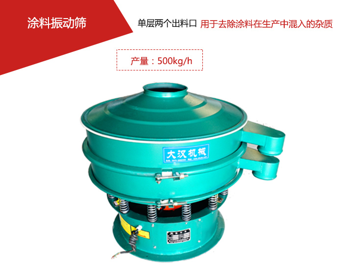 涂料屬于普通不易發生反應的物料，所以涂料振動篩采用的是碳鋼材質。